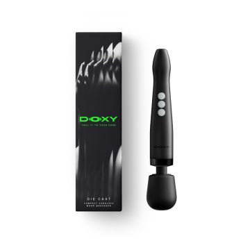 Doxy 2.0 - Die Cast Compact Cordless Wand Vibrator - Metal - Zwart