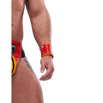 Mister B Leather Circuit Wrist Wallet Zip - Red Yellow*