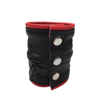 Leather bracelet wallet Red