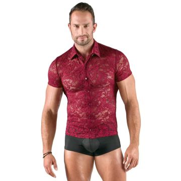 Shirt met Gebloemd Kant Rood - Svenjoyment