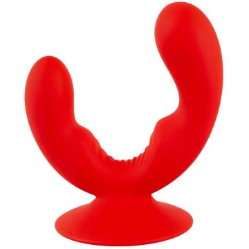 Dual Vibrator met Zuignap - Rood