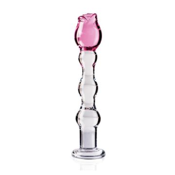 Icicles No. 12 Dildo Roze Roos - Transparant