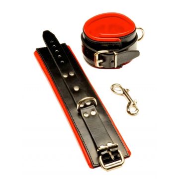 Fist Leren Polsboeien - Zwart/Rood