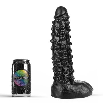 Dark Crystal Zwarte Dildo met Nopjes - 27 cm