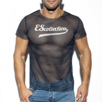 ES Collection Open Mesh T-Shirt - Blauw