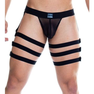 GIGO Jockstrap Skin Gelbert met Been Harnas - Zwart