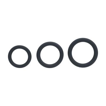 Silicone Cockring Set van 3 XS/S/M - Zwart