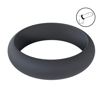 Wide O Silicone Cockring XXL - Zwart 55mm