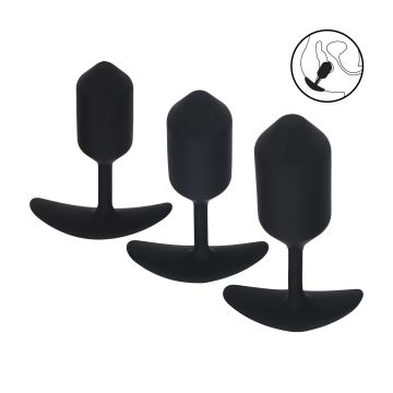 Verzwaarde Silicone Buttplug Training Set van 3 - Zwart