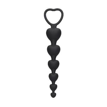 Anal Beads Heart - Zwart