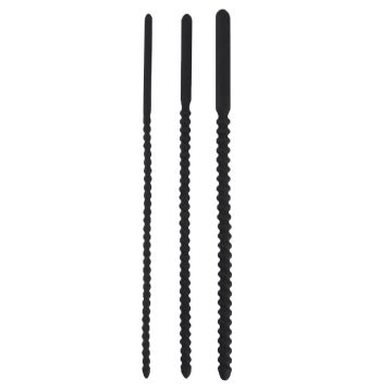 Kiotos Urethral Sound Set met Schroefdraad - Zwart