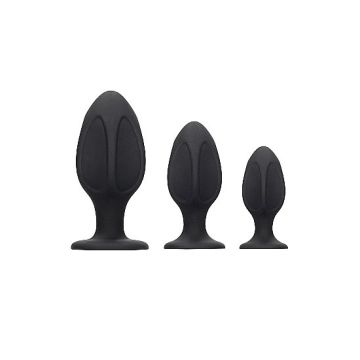 Diamond Shape Buttplug Set - Zwart