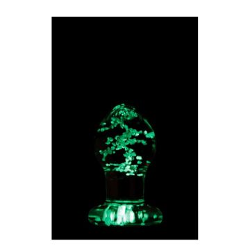 Glazen Glow in the Dark Buttplug - 5 cm