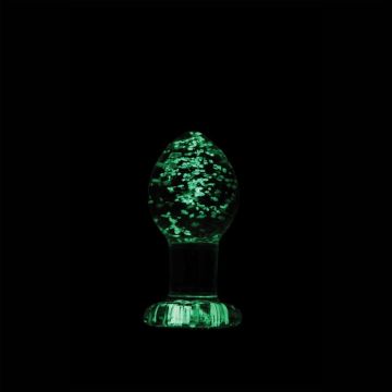 Lichtgevende Glazen Buttplug - 7 cm