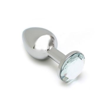 Rimba - Sofia Metalen Buttplug met Transparante Steen