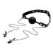 Silicone Ball Gag with Nipple Clamps Silicone Ball Gag with Nipple Clamps