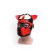 Masker Bondage Pup Hood Zwart/Rood Masker Bondage Pup Hood Zwart/Rood