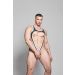 Dale Mas Kinky Harnas met Cockstrap - Zwart/Wit Dale Mas Kinky Harnas met Cockstrap - Zwart/Wit
