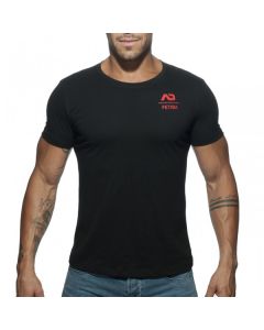 Addicted U-Neck Fetish T-Shirt - Zwart voorkant