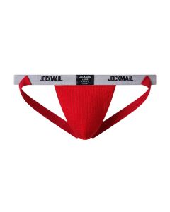 Jockmail JM229 Gray Narrow Strap Jock - Rood