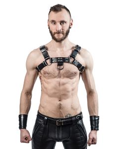 Leather Chest Harness Saddle Leather Black