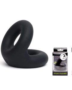 Liquid Silicone Rugby Ring - Zwart  met verpakking