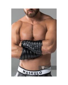 Maskulo Armored Leather-Look Forearm Wallet - Black