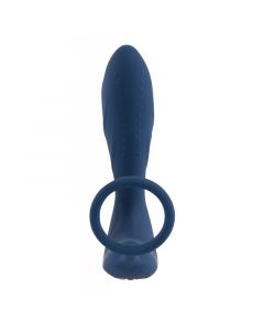 Vibrerende prostaat plug met cockring - Blauw