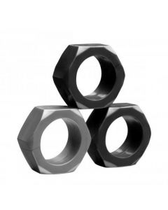Tom of Finland 3 Piece Hex Nut Cockring Set