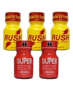 3 Flesjes Rush + 2 Flesjes Super Reds Poppers