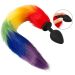 Buttplug Fluffy Tail - Regenboogkleuren