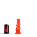 All Black Danny Dildo Rood - 17 cm