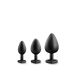 Luxe Set Buttplugs met Siersteen - Zwart