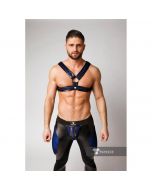Maskulo Armored Color-Under Chest Harness - Blauw voorkant