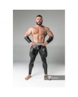 Maskulo Armored Fetish Leggings With Codpiece - Black voorkant