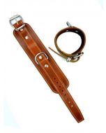 Mister B Leather Ankle Restraints Stitched - Brown open
