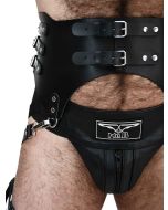 Mister B Serve Leather Garter Belt - Zwart