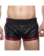 Prowler RED Leather Sports Shorts Black/Red close